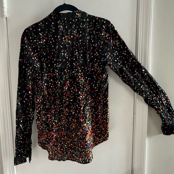 Maeve (Anthropologie) Multicolor Polka Dot Blouse Size 0 - Picture 2 of 4